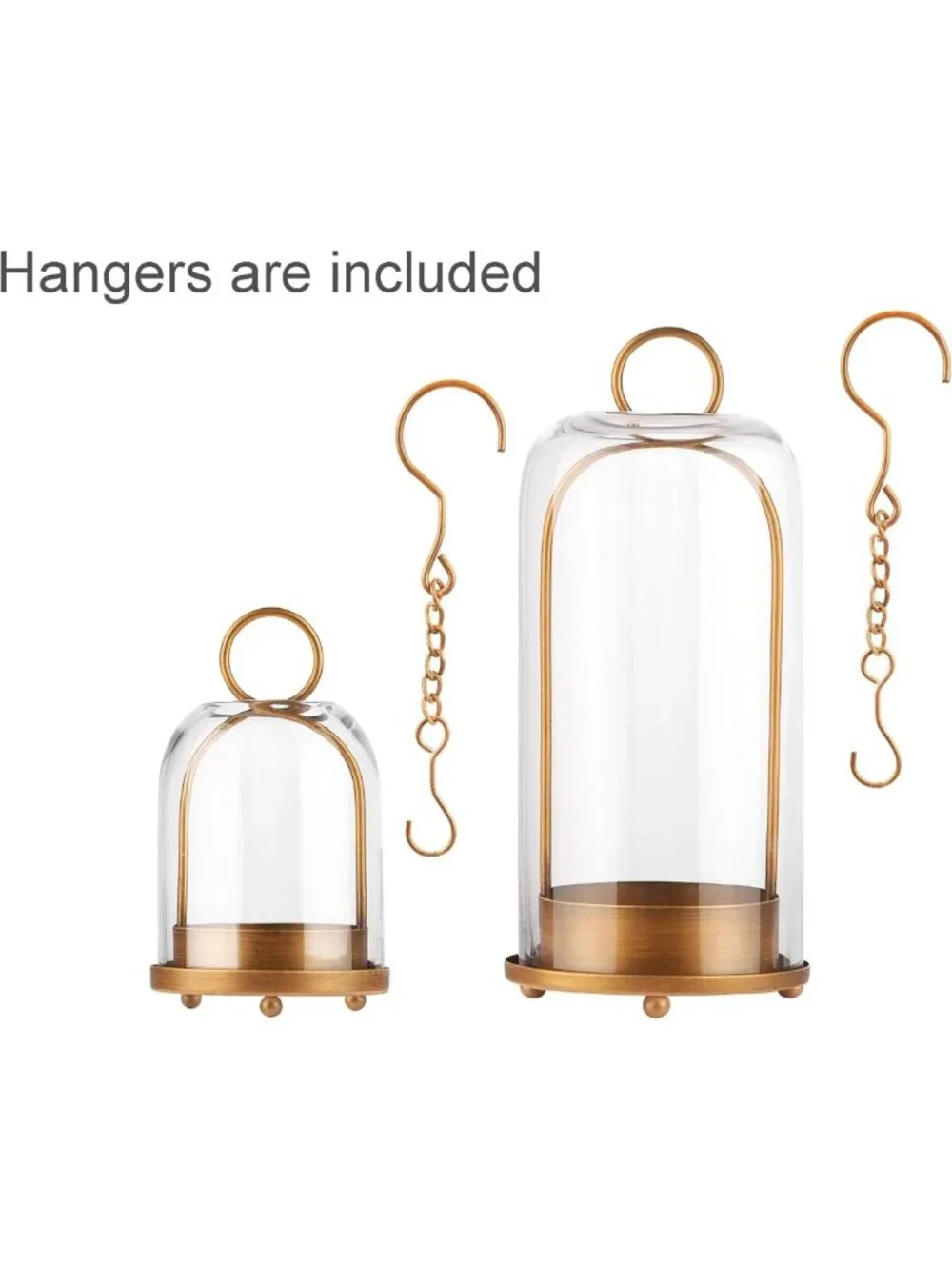 Versatile Metal Candle Holders with Glass Dome - Industrial Farmhouse Decor (Set